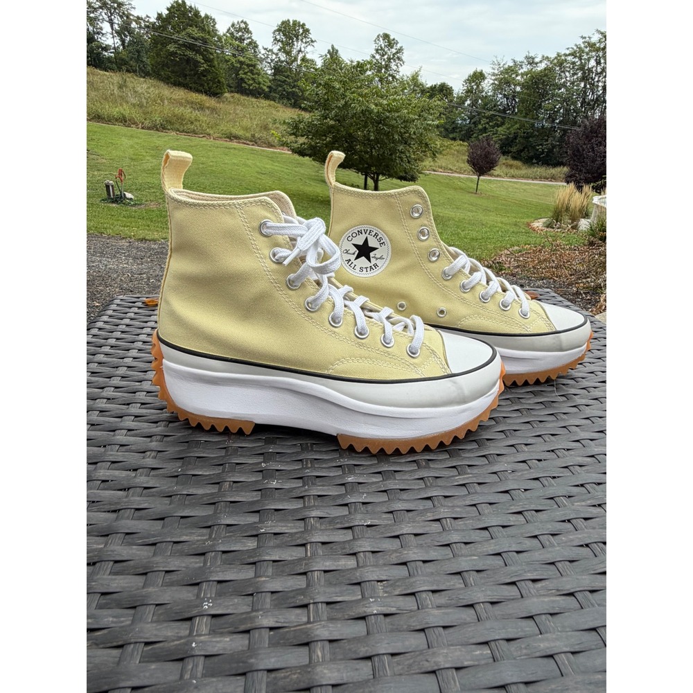 Converse Run Star Hike Hi Lemon Drop Yellow Platform Sneakers Mens 7 Womens 8.5